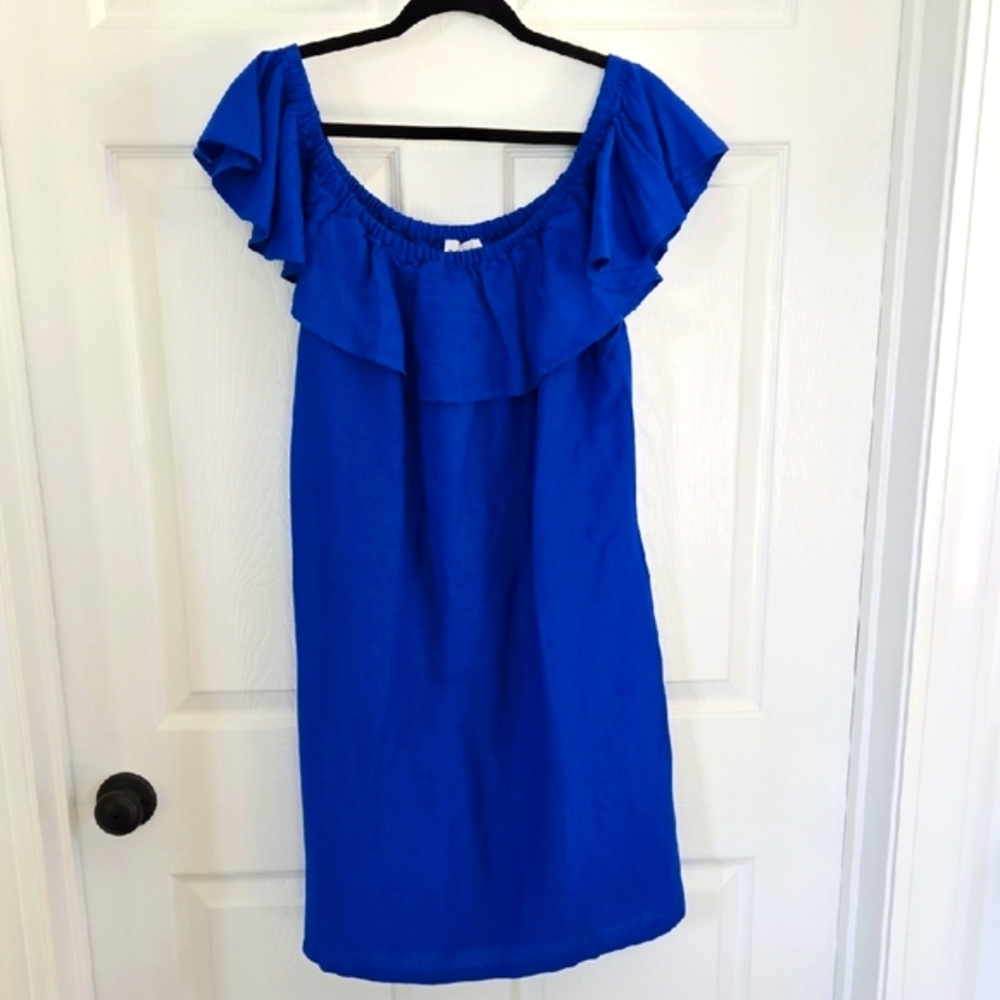 Tommy Bahama Blue St. Lucia  Off-Shoulder Dress New With Tags Size XL